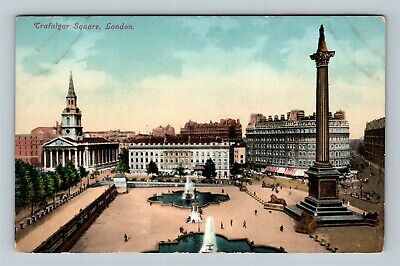 London, Trafalgar Square, England Vintage Postcard