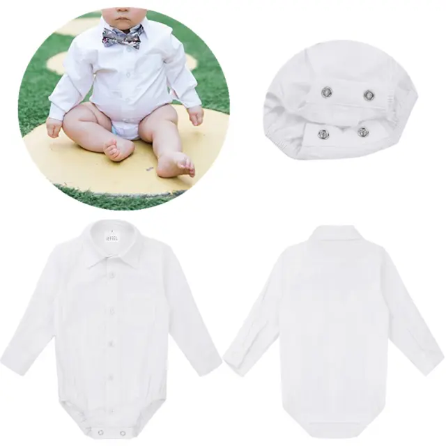Camicia intelligente 3-24M bambini stile body body formale camicia manica lunga matrimonio