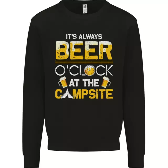 Felpa maglione da uomo campeggio divertente birra alcolica campeggio