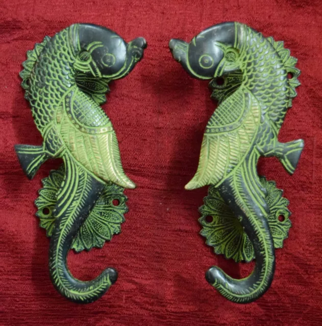 Bird Design Decorative Door Handle Pair Parrot Peacock Handmade Gate Pull VR451
