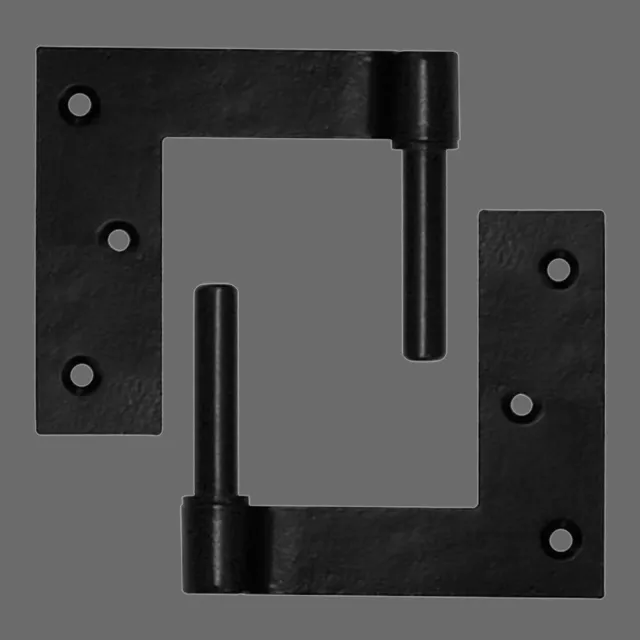 2" Stainless Steel LEFT SIDE Shutter Jamb Pintel-Pair-Black-Hardware