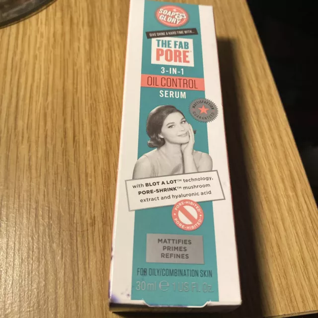 Soap & Glory The Fab Pore 3 In 1 Oil Control Serum NEW & BOXED 30ml