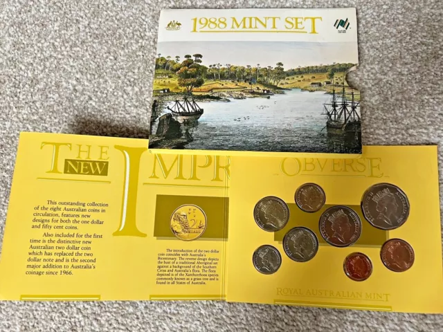 Royal Australian Her Majesty Queen Elizabeth Il 1988 postfrisch 8 Münzen Set