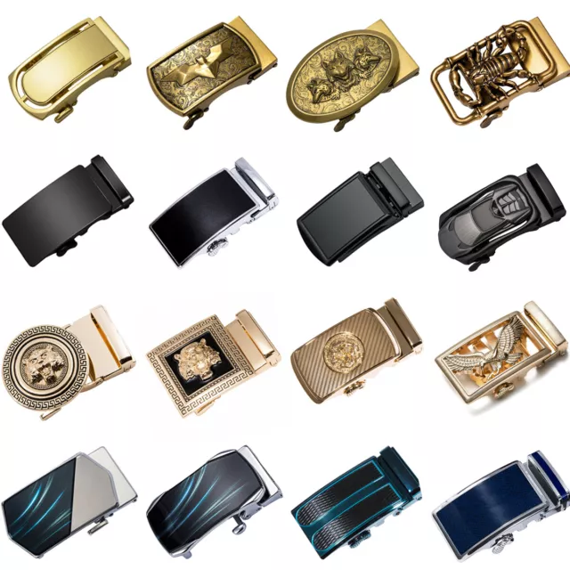 100 Kinds Mens Belt Buckles only Belt Automatic Ratchet Removable Click Slide 3