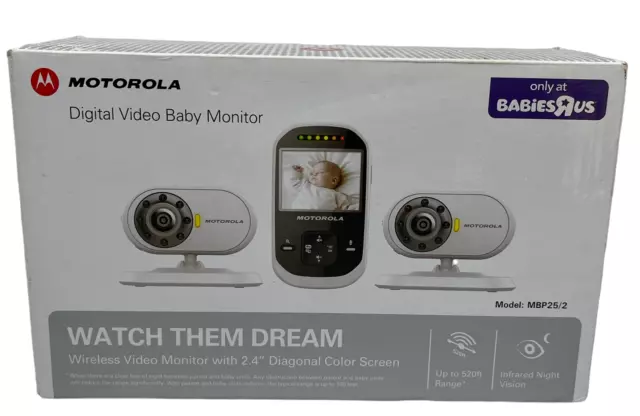 Motorola Digital Video Baby Monitor Wireless Monitor 2.4" 2 Camera MBP25/2