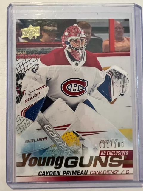 RARE: 2019-20 UD Series 2 Young Guns EXCLUSIVES - Cayden Primeau /100