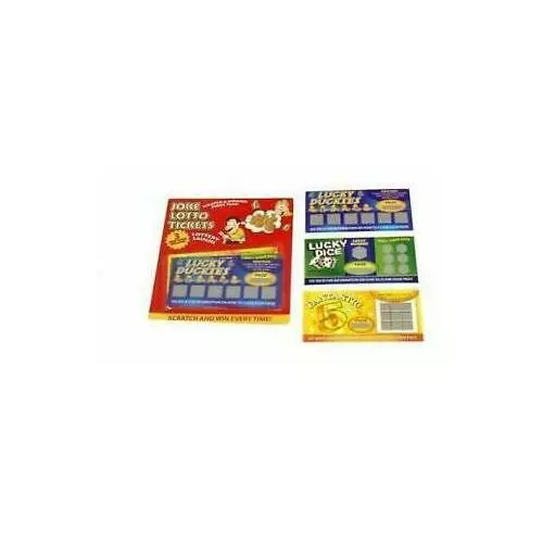 Pack of 3 Fake Joke Lottery Lotto Ticket Scratch Cards. Lottery Laughs