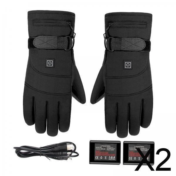 2X Gants Chauffants électriques Chauds Gants De Chaleur Thermique Ski Escalade