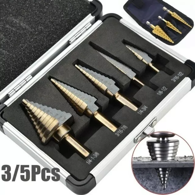 Hole Step Drill Bit Set Tool Metal Drilling Tools for Metal Wood Step Cone Drill
