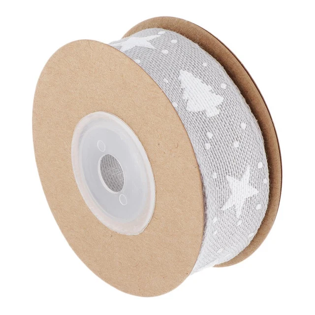 1 Rolle/10m Weihnachten Ripskorn Satinband Geschenkverpackung Weihnachtsdekor grau 5
