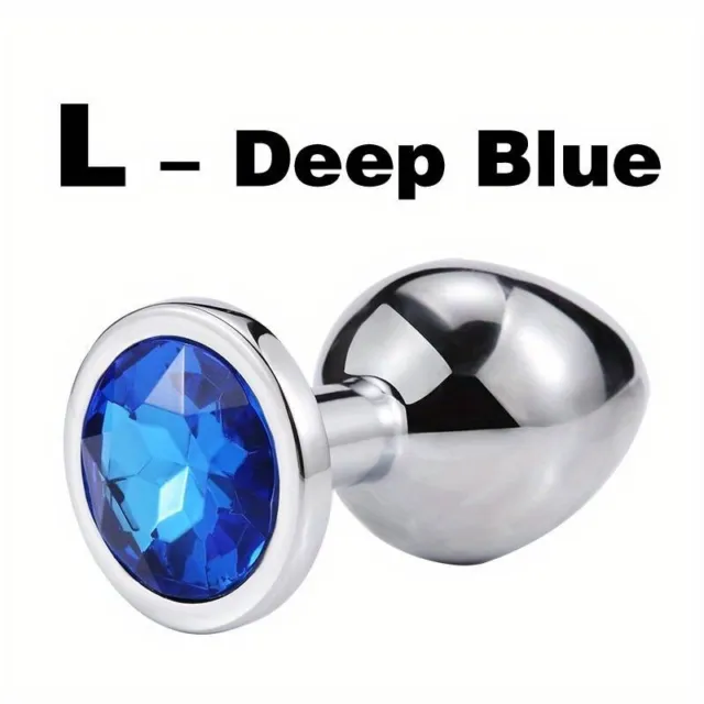 PLUG ANALE IN acciaio inossidabile con diamante blu / Dilatatore Ano SIZE:L  EUR 18,97 - PicClick IT