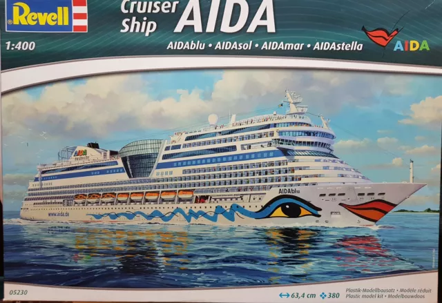 Revell 05230 Cruiser Ship AIDA 1:400 Neu, Bauteile versiegelt, Decals defekt