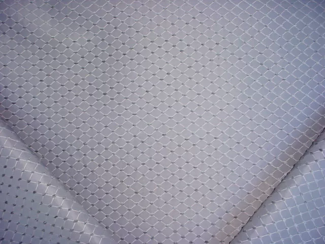 26-7/8Y Robert Allen Grey - Blue Diamond Chenille Lattice Upholstery Fabric