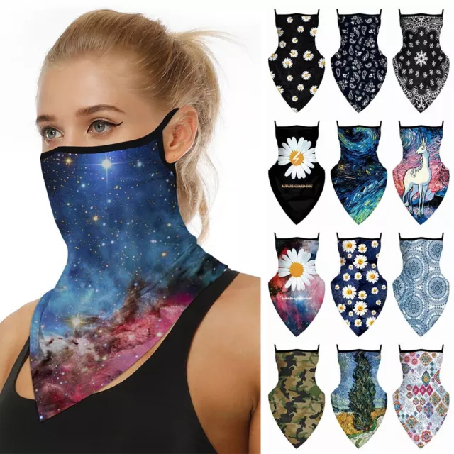 Mouth Cover Cycling Face Mask Balaclava Bandana Neck Tube Scarf Ear Hangers