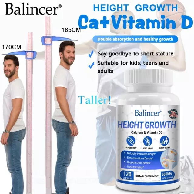 STAND TALL GROWTH PILLS – INCREASE HEIGHT 3 – 5 INCHES HEIGHT ENHANCER 30xTABLET