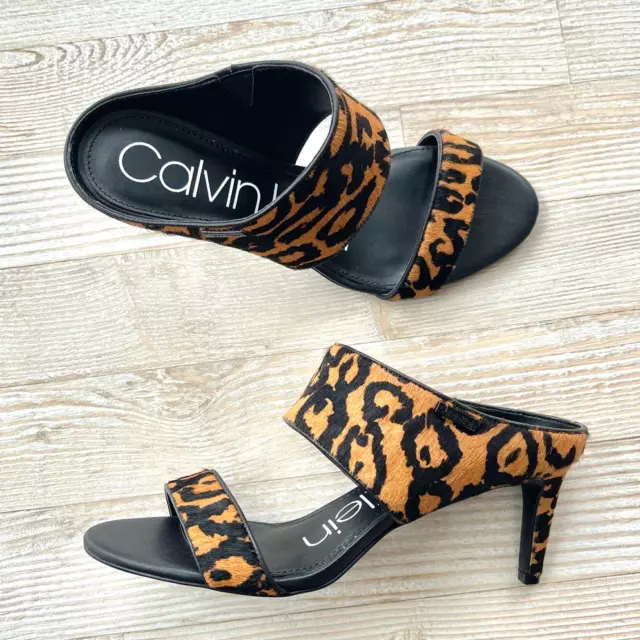 Calvin Klein Cecily Calf Hair Dress Sandals | Leopard Size 6