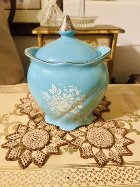 Royal Winton Grimwades England Turquoise Blue Sugar Bowl