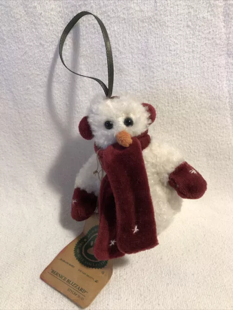 Boyds Bear “Bernice Blizzard” Plush Snowman Christmas Ornament