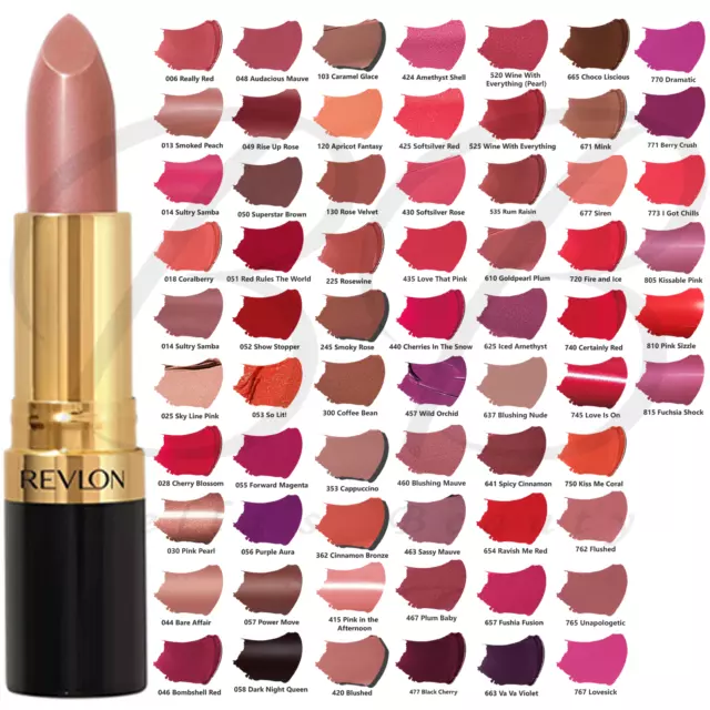 Revlon Super Lustrous Lipstick Pink / Brown / Red / Burgundy / Coral / Nude