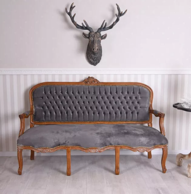 Banc Samtsofa Baroque Canapé Antique Rokoko de Salon Rembourré Meuble Assis