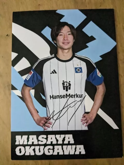 Unikat. Orginale Autogramm Karte. Hamburger SV. Masaya Okugawa. Japan. Neu