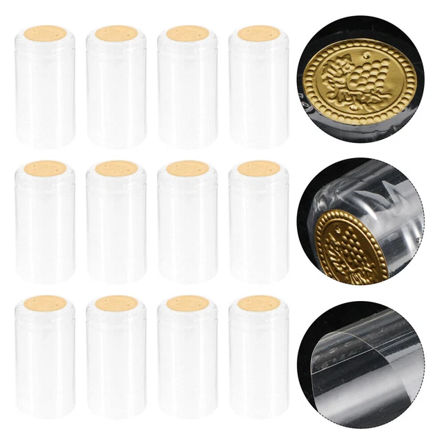 100 PIEZAS Botella de vino retráctil calor Elaboración casera Botella de vino PVC Película de tapa