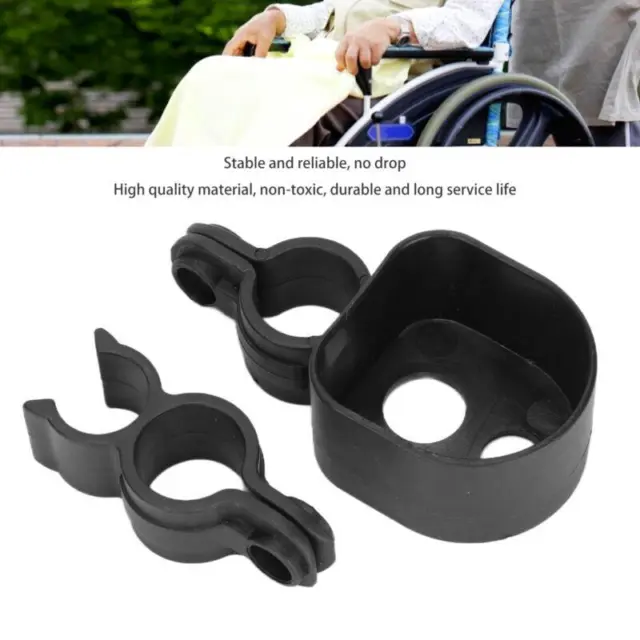 Durable Non Slip Cane Holder Attach to For Rollator Folding Walkers Easy Snap-On