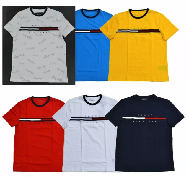 NWT Men's Tommy Hilfiger  Short-Sleeve Tino Logo Tee (T) Shirt Color Block 2