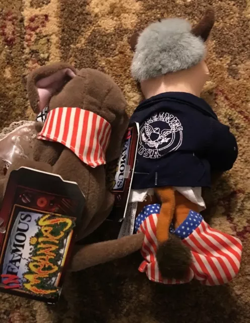 Meanie Beanie Political Toy “BULL BILL CLINTON & Buddy” Baby Infamous Plush Doll 3