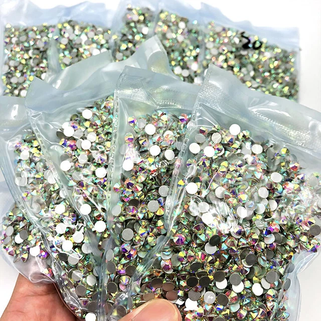 10x 1440pcs SS20 4.8mmm Crystal Nail Art Rhinestones FlatBack Glitter Gems Stone