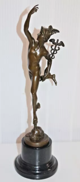 Bronze Skulptur/Figur,"Merkur, Hermes",sign.Giambologna , H.42cm , 2,6Kilo /"934