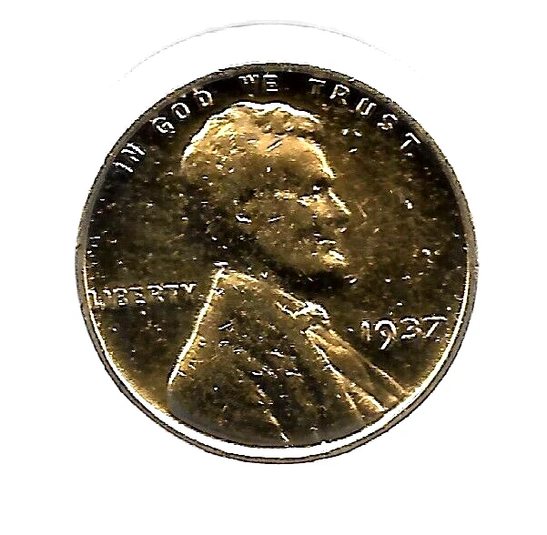 1937 US Liberty Lincoln Gold Cent Penny Great Depression Collection Coin LOT:66