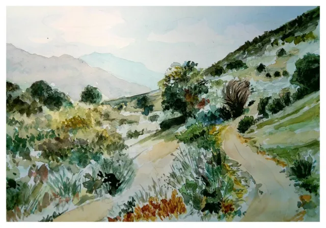 peinture aquarelle, paysage, sketch sur papier, canson 200 gr.