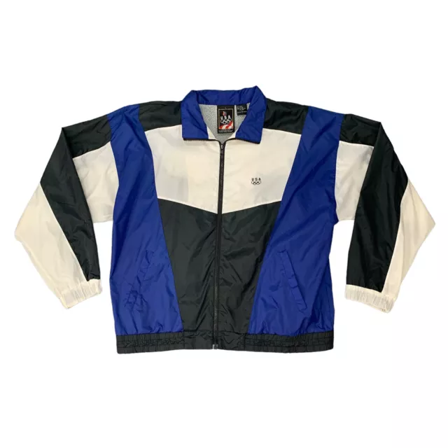 VINTAGE TEAM USA Olympic Track Jacket Mens L Large Full Zip