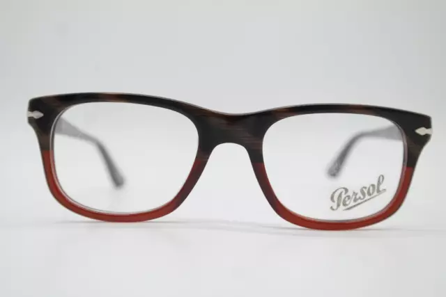 Vintage Gafas Persol 3029-V Braun Plata Ovalado Montura de Gafas Lentes