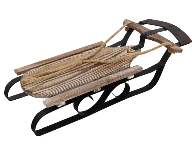 Miniatura mini trineo de madera decoración 51cm tobogán invierno estilo antiguo