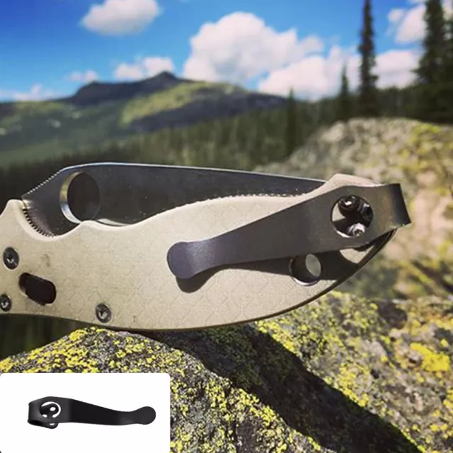 Titanium Deep Carry Pocket Clip For Spyderco Knife Para 2,3 Buck 112 Slim..