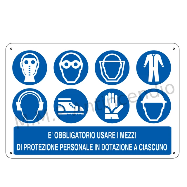 CARTELLO SEGNALETICO E obbligatorio usare i mezzi DPI 1 EUR 4,49 ...