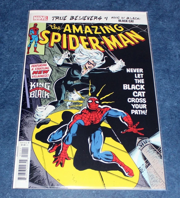 MARVEL TRUE BELIEVERS 1st app BLACK CAT AMAZING SPIDER-MAN #194 reprint 2020 NM