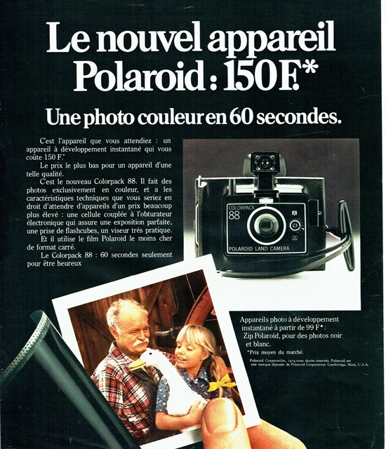 Publicité Advertising 089 1963 appareil Photo Polaroid le plus