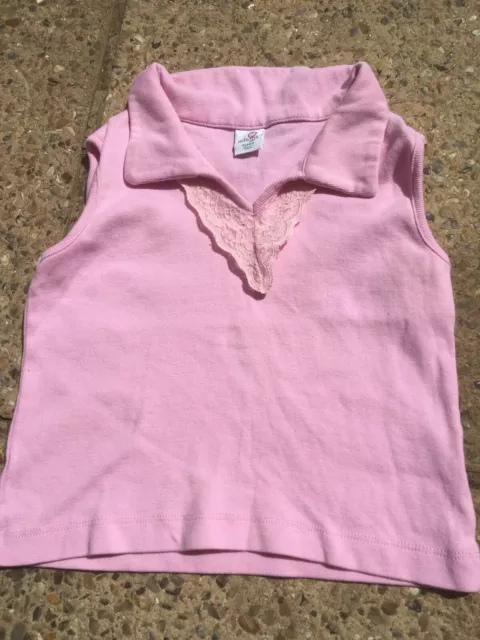 Girls Pretty Pink Cotton Lace Trimmed Top From Adams Age 4 2