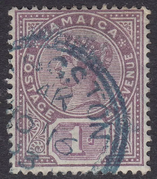 JAMAICA 1889 SG27 1d PURPLE & MAUVE FINE USED KINGSTON CDS