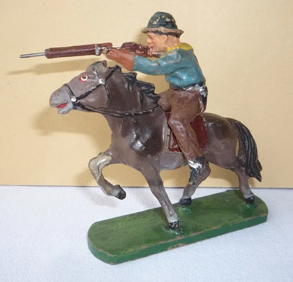 Wildwest - Figur aus Masse : Cowboy zu Pferd von ELASTOLIN VK (3)
