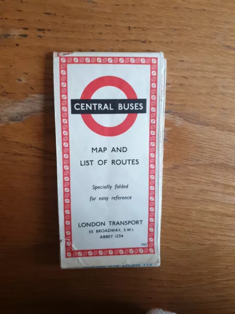London Transport Central Buses Map And List Of Routes 1967