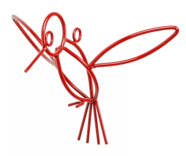 RED HUMMINGBIRD Wrought Iron Hanging Decor Amish Handmade Lawn Wall Garden USA