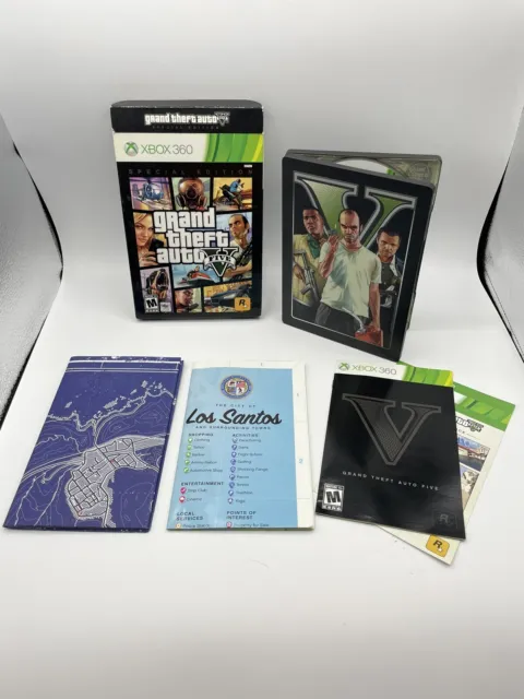 GTA V Grand Theft Auto 5 Special Edition Steelbook (Xbox 360) Fully Complete CIB