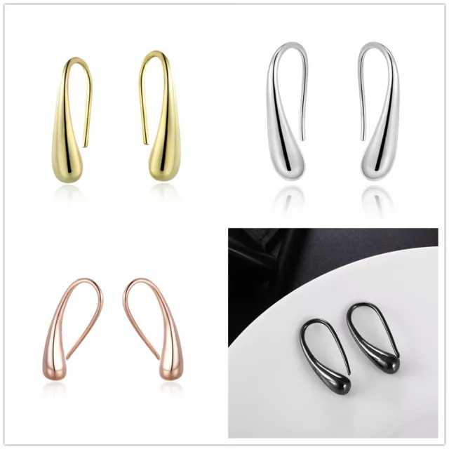 Wholesale Women's 18K Gold Plated Solid Teardrop Drop Stud Earrings Stunning