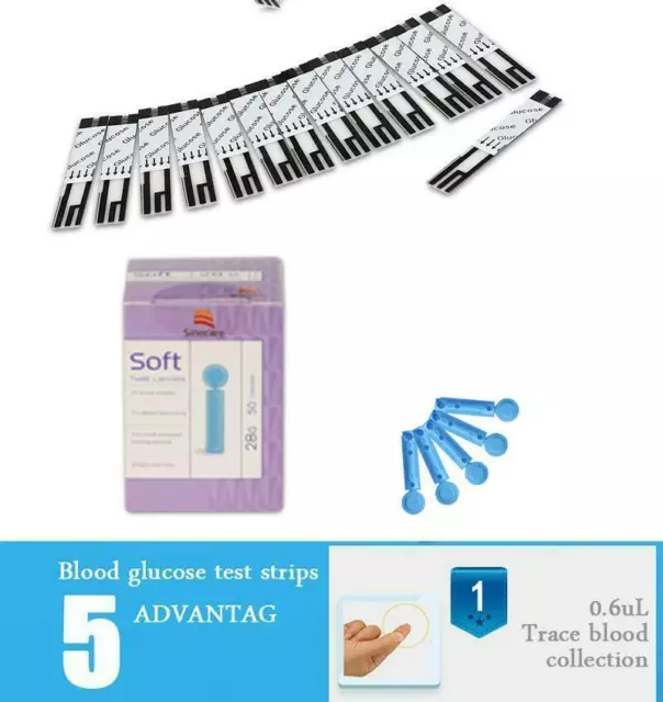 Sinocare Blood Glucose Sugar Test Strips for safe Accu Glucometer Diabetics 3