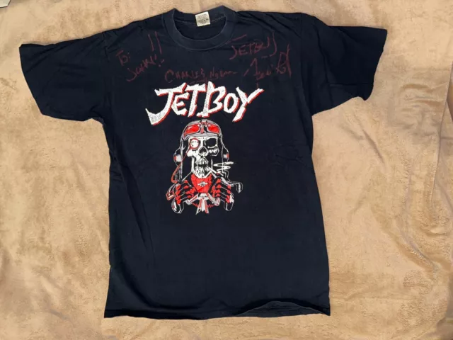 Jetboy autographed Vintage concert t-shirts 1980s shirt Heavy Metal Glam Crue XL