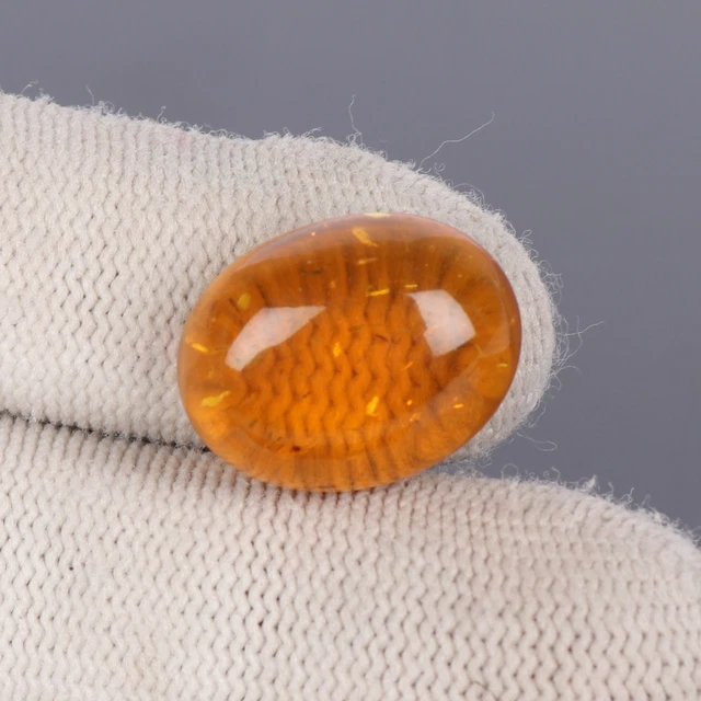 9.45 Karat Natürlich Bernstein Edelstein Orange Farbe Oval Schliff für Nieten